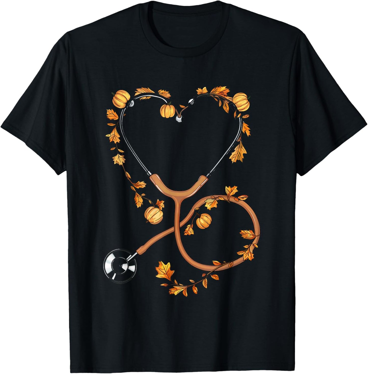Nurse Thanksgiving Stethoscope Nursing Student Colleagues T-Shirt - T-Shirt | Black