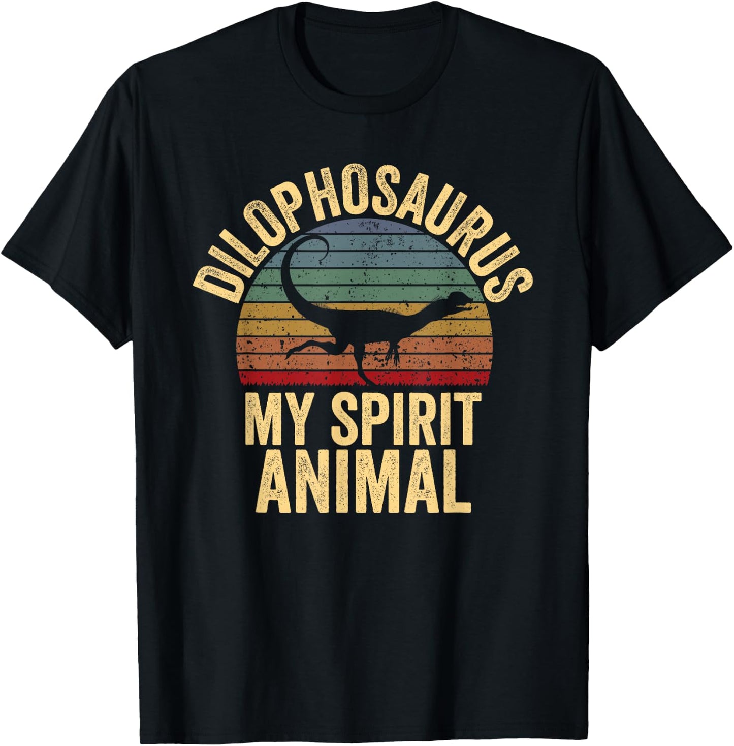 Dilophosaurus Is My Spirit Animal DInosaur Lovers Gift T-Shirt - T-Shirt | Black
