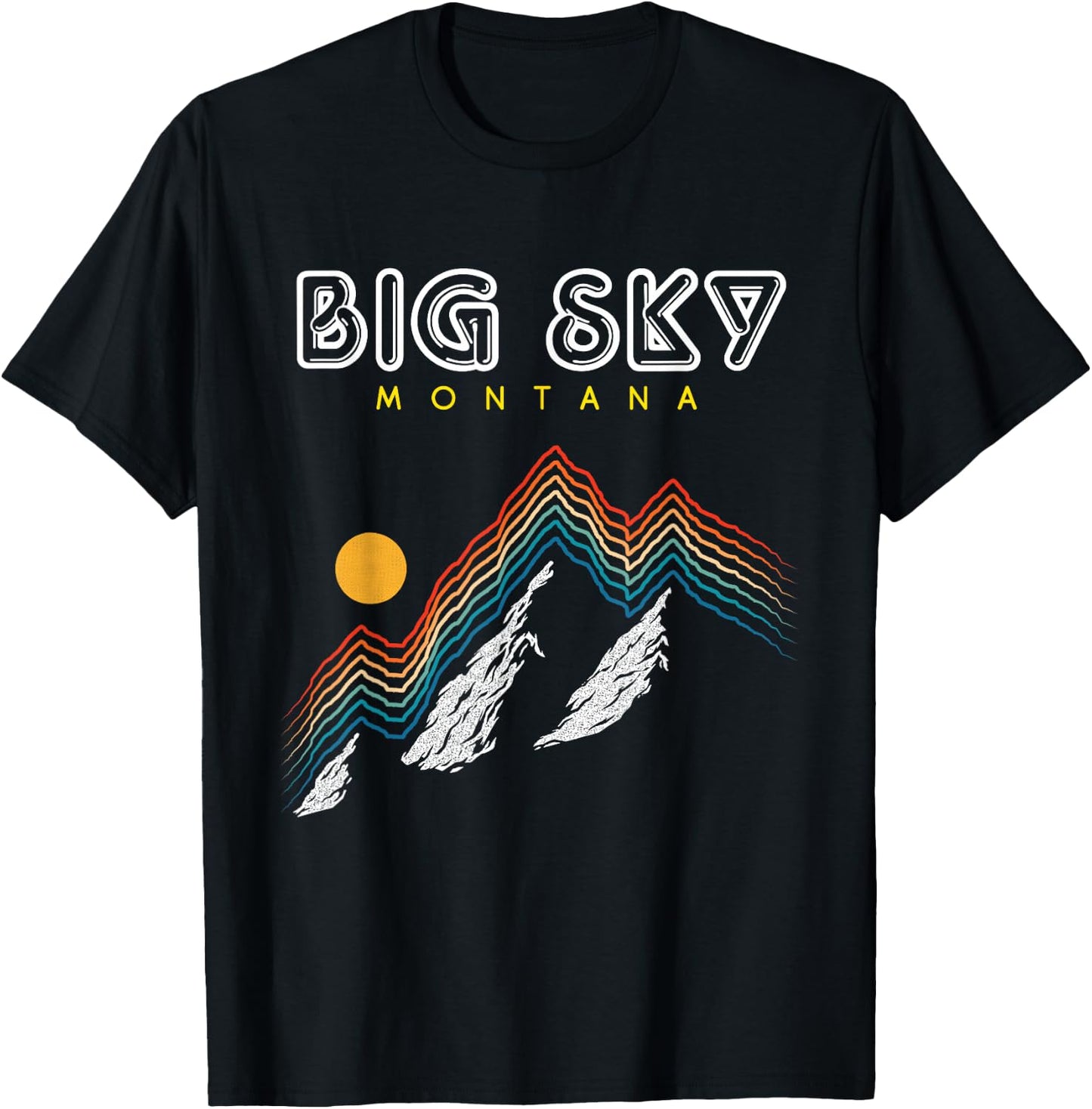 Big Sky Montana -USA Ski Resort 1980s Retro Collection Shirt T-Shirt - T-Shirt | Black