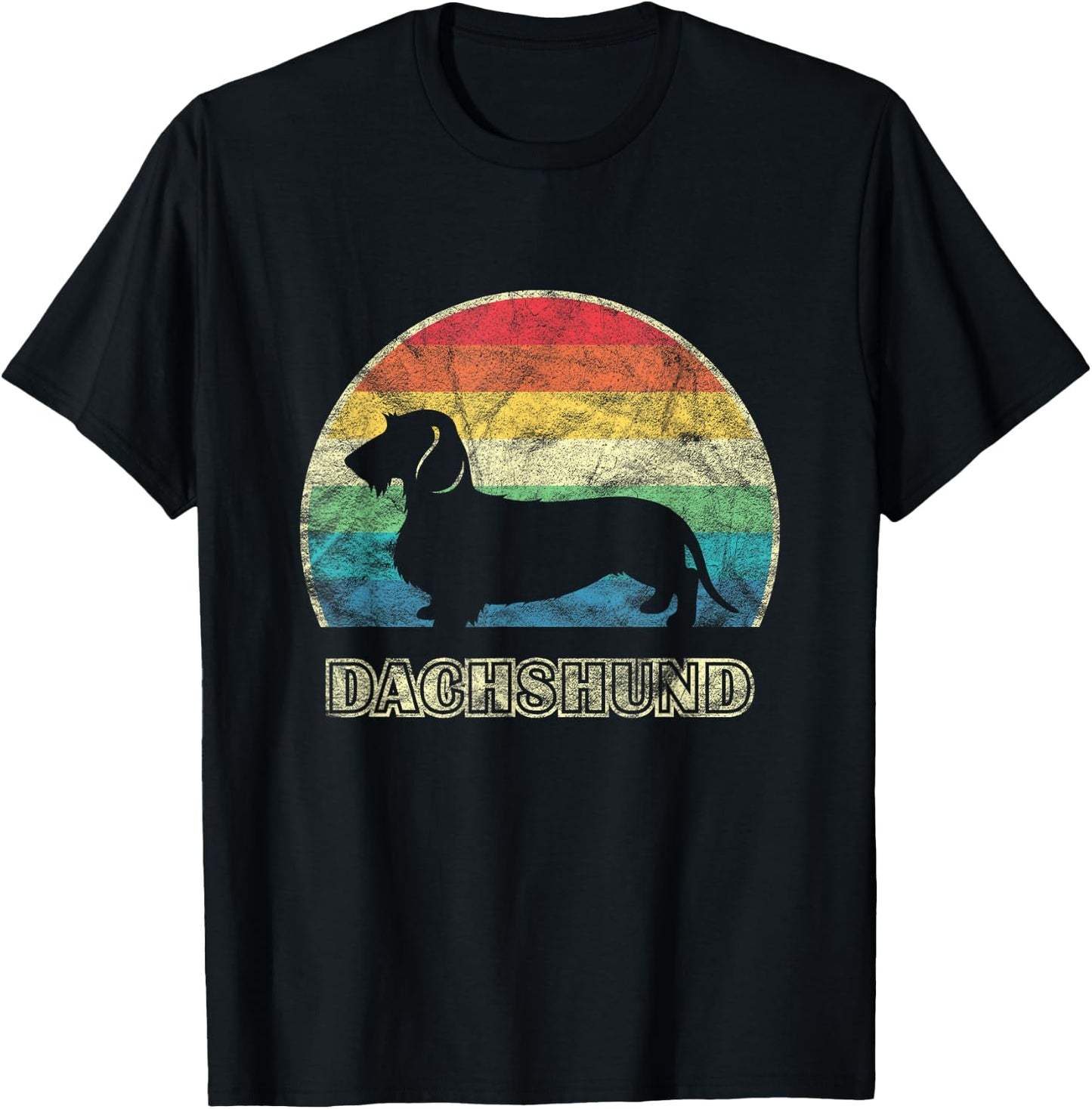 Wirehaired Dachshund Vintage Style Dog T-Shirt - T-Shirt | Black