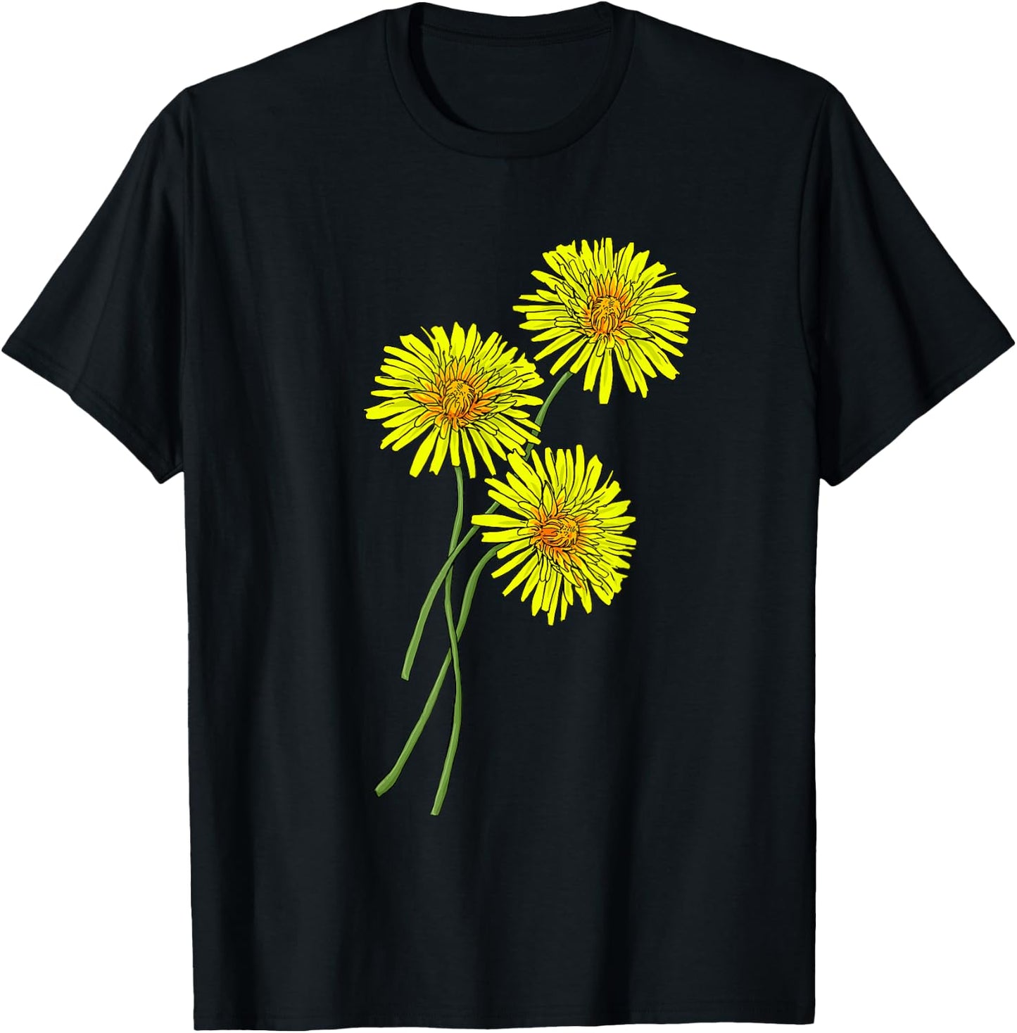 Dandelion & Thistle Bouquet Gift yellow Flowers Friends T-Shirt - T-Shirt | Black
