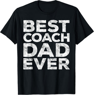 Best Coach Dad Ever Shirt Men Daddy Fathers Day T-Shirt - T-Shirt | Black