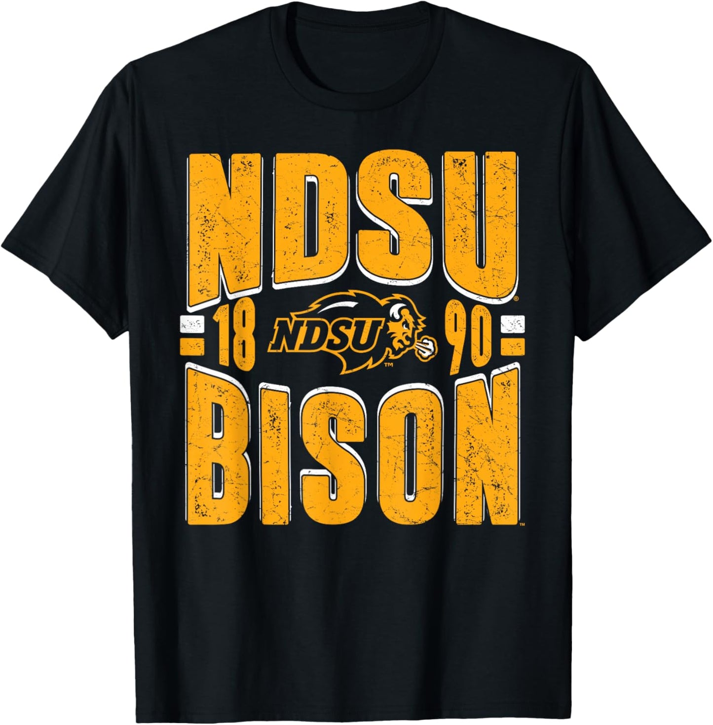 North Dakota State Bison Vintage 90's Retro Green T-Shirt - T-Shirt | Black