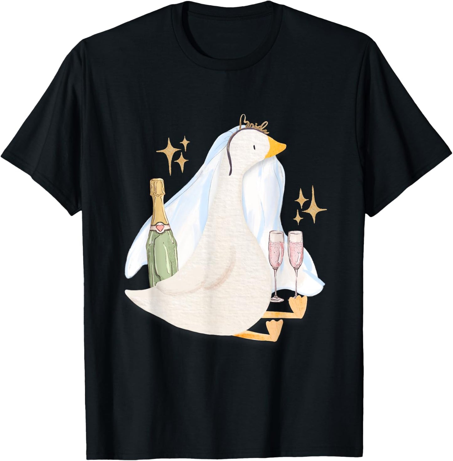 Silly Bride Goose Funny Silly Goose Bride Bachelorette T-Shirt - T-Shirt | Black