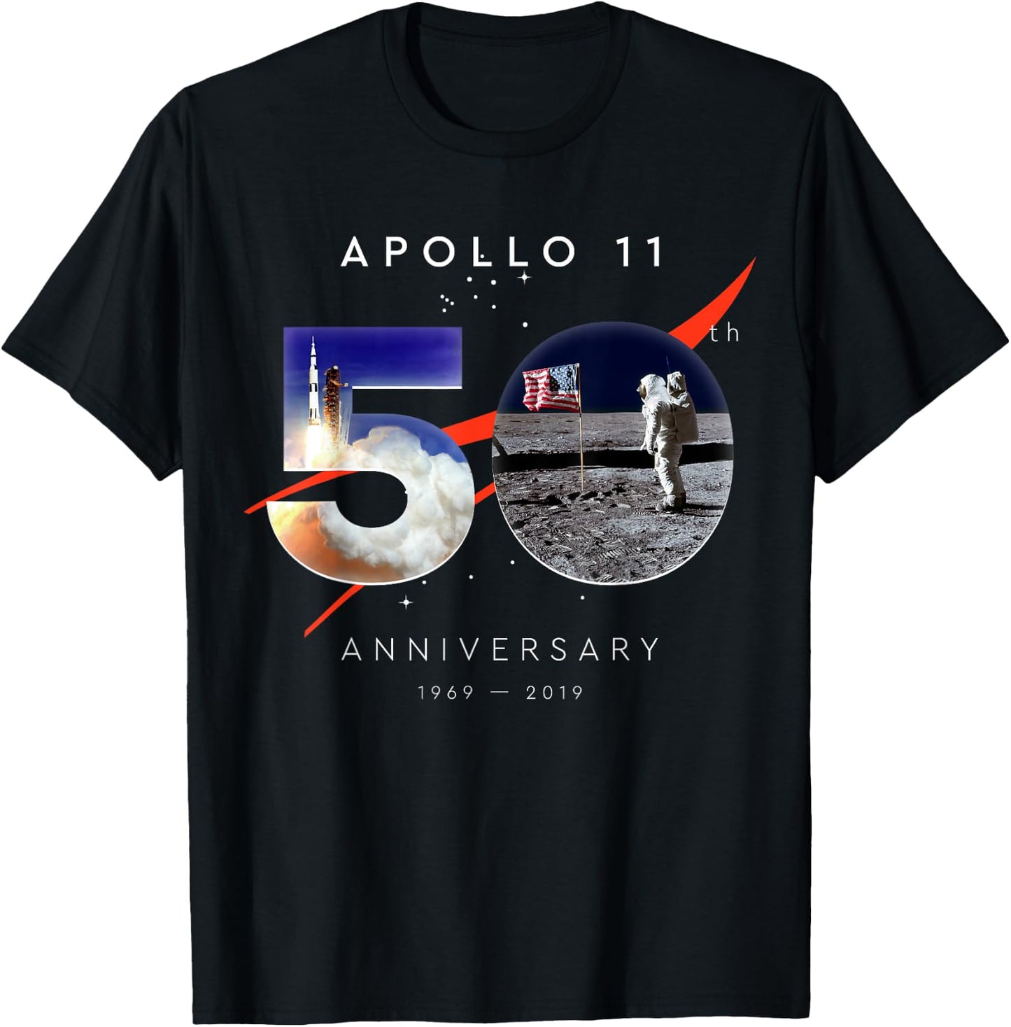 Apollo 11 50th Anniversary Shirt Moon Landing July 20, 1969 T-Shirt - T-Shirt | Black