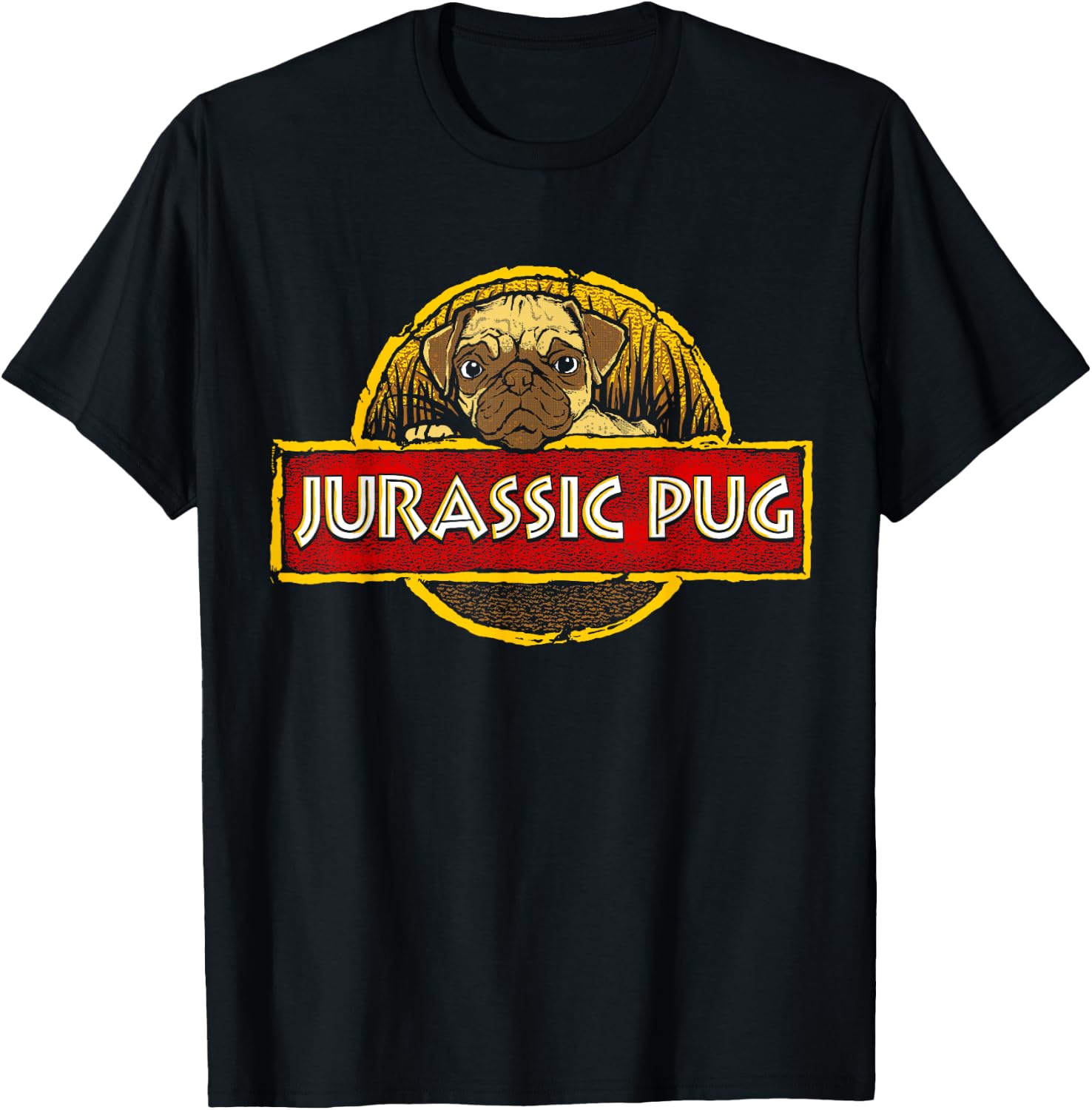 Funny Dog Jurassic Pug T Shirt T-Shirt - T-Shirt | Black