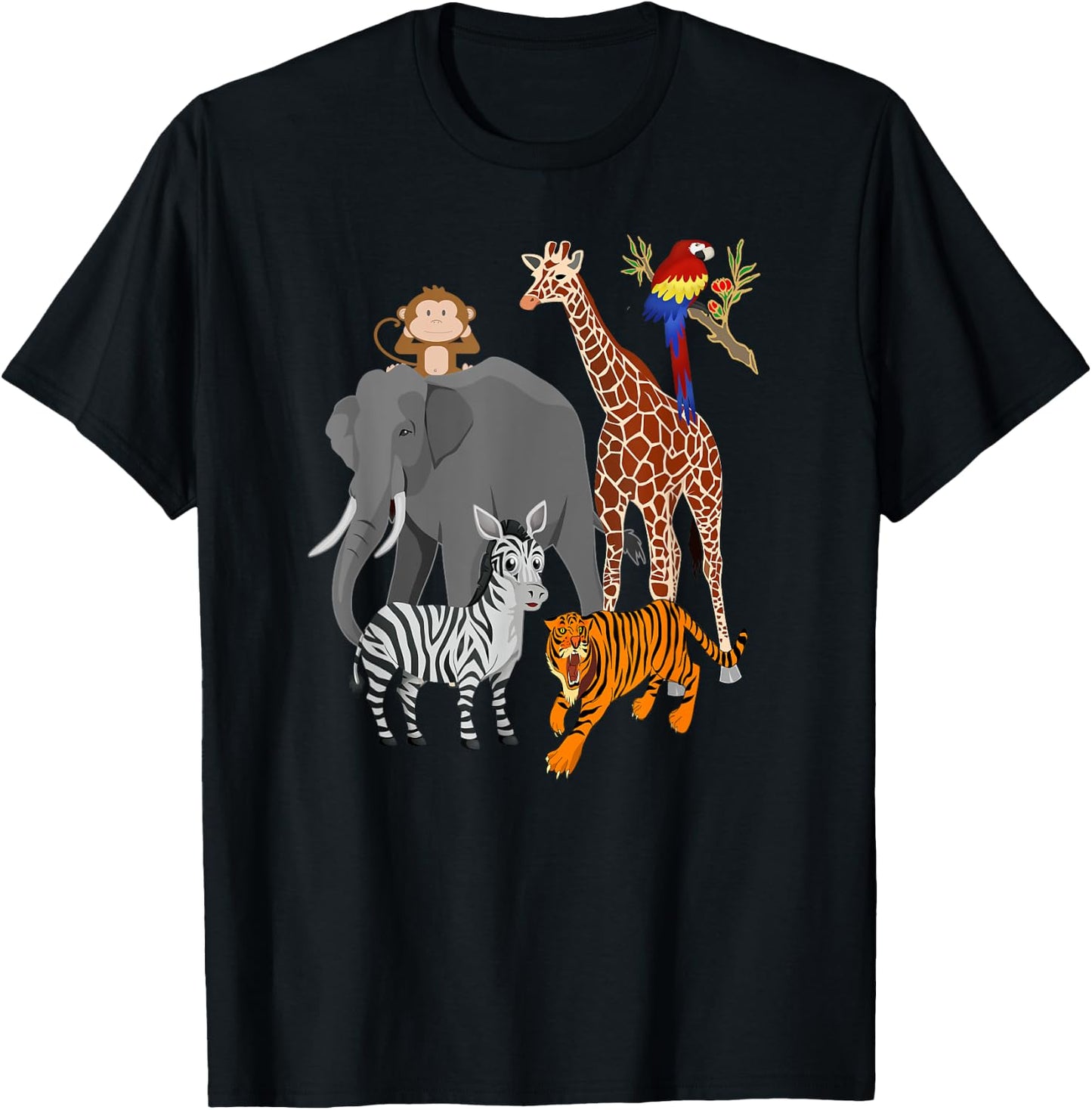 Zoo Animals Shirt Wildlife Birthday Party A Day At The Zoo T-Shirt - T-Shirt | Black