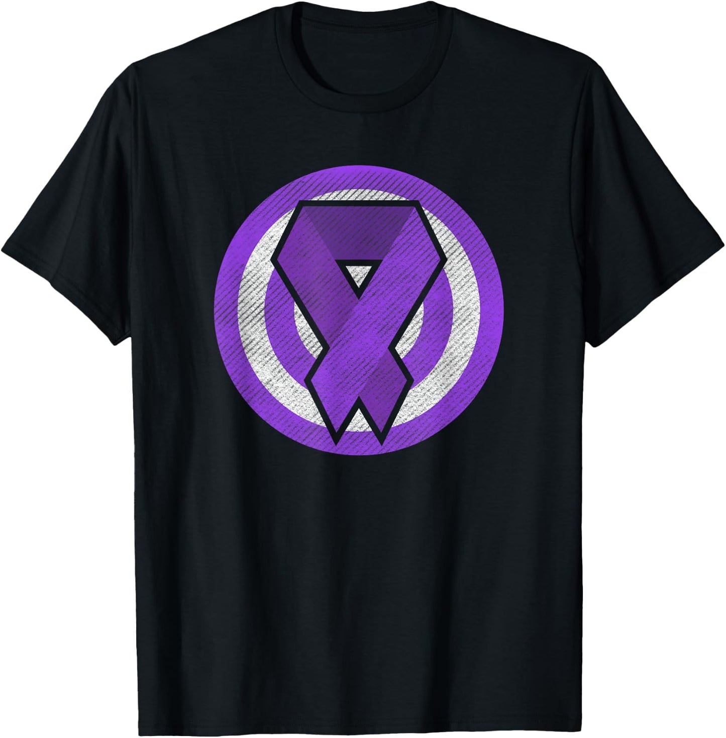 Epilepsy Awareness Purple Ribbon Super Hero T-Shirt - T-Shirt | Black
