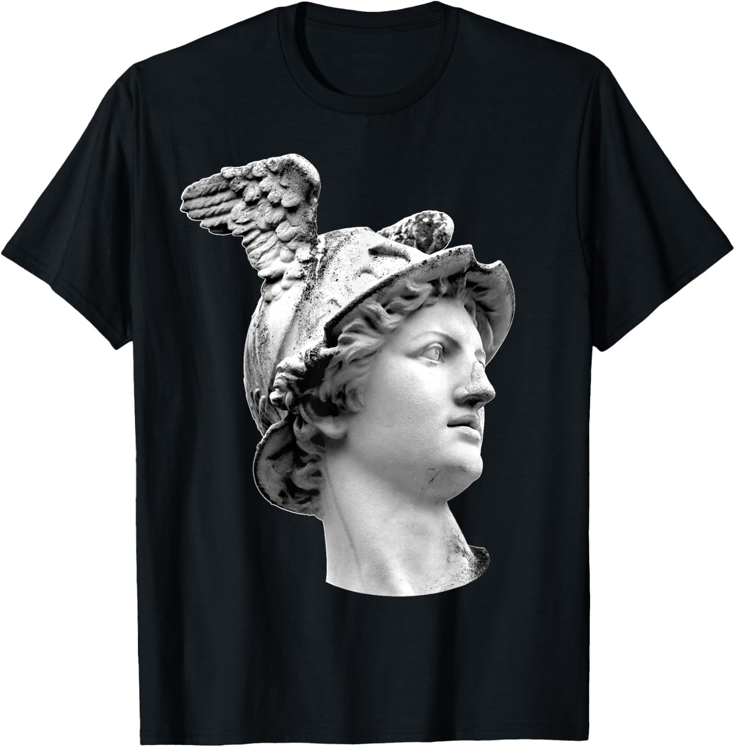 Hermes Mercury Statue Mythology Ancient Greek God T-Shirt - T-Shirt | Black