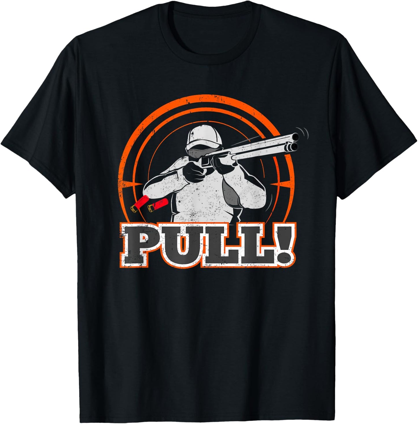 Pull Clay Skeet Shooting T Shirt Trap Shotgun Target Gift T-Shirt - T-Shirt | Black
