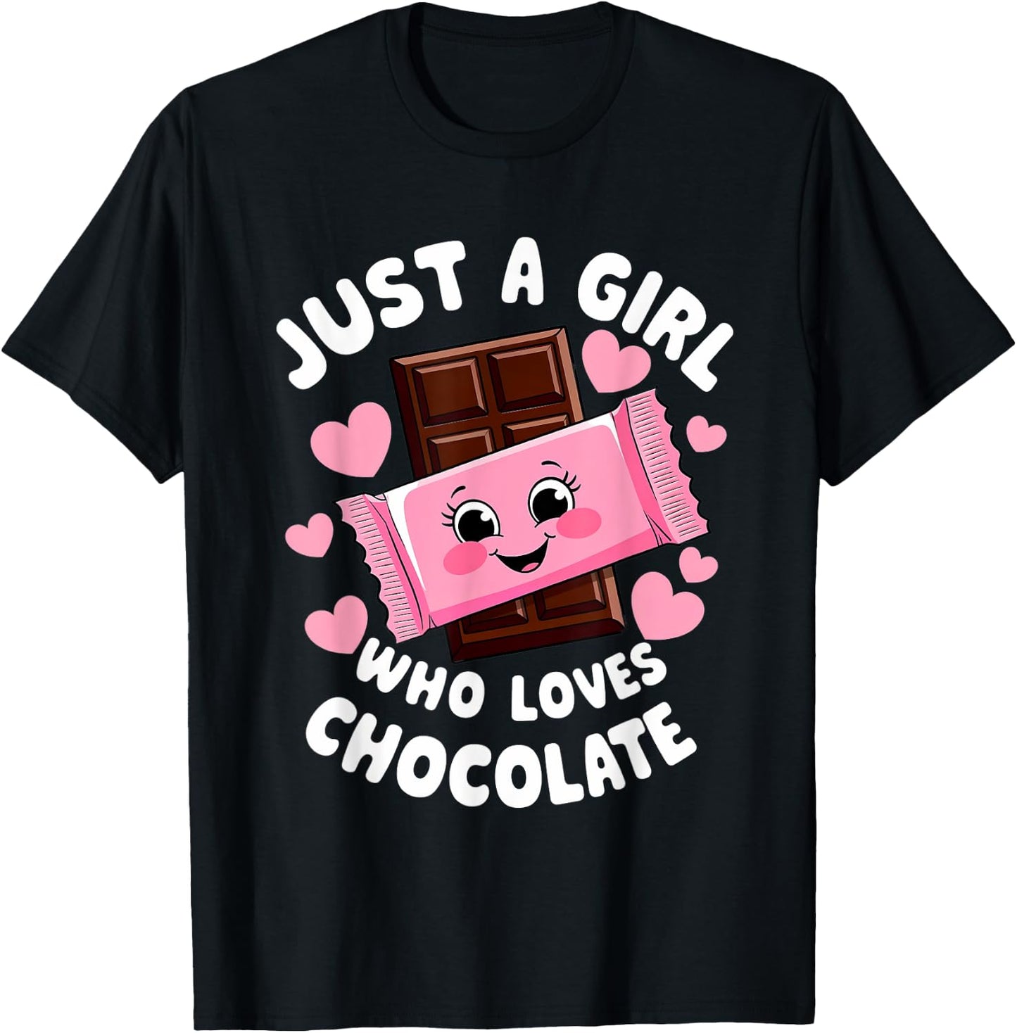 Just a Girl Who Loves Chocolate Cute Humor T-Shirt - T-Shirt | Black