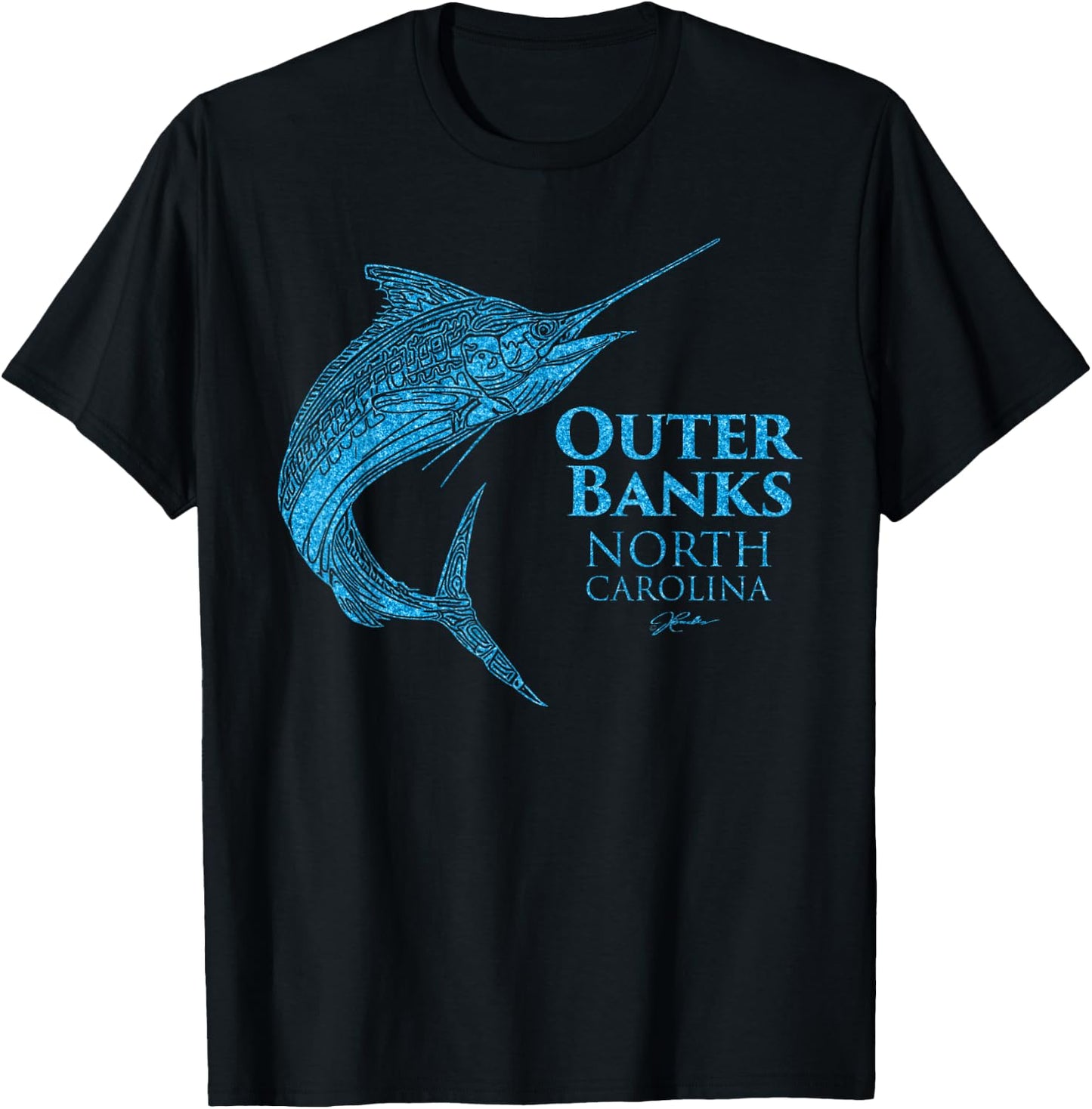 JCombs: Outer Banks, North Carolina, Marlin Fish T-Shirt - T-Shirt | Black