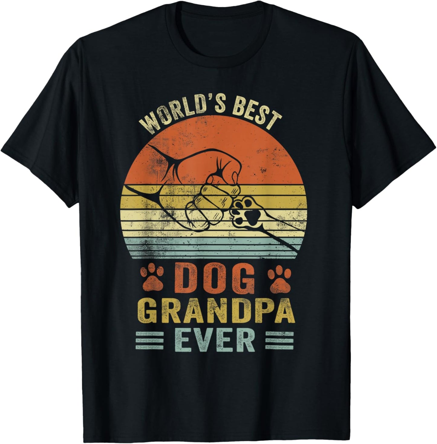 World's Best Dog Grandpa Funny Father's Day Dog Grandpa T-Shirt - T-Shirt | Black