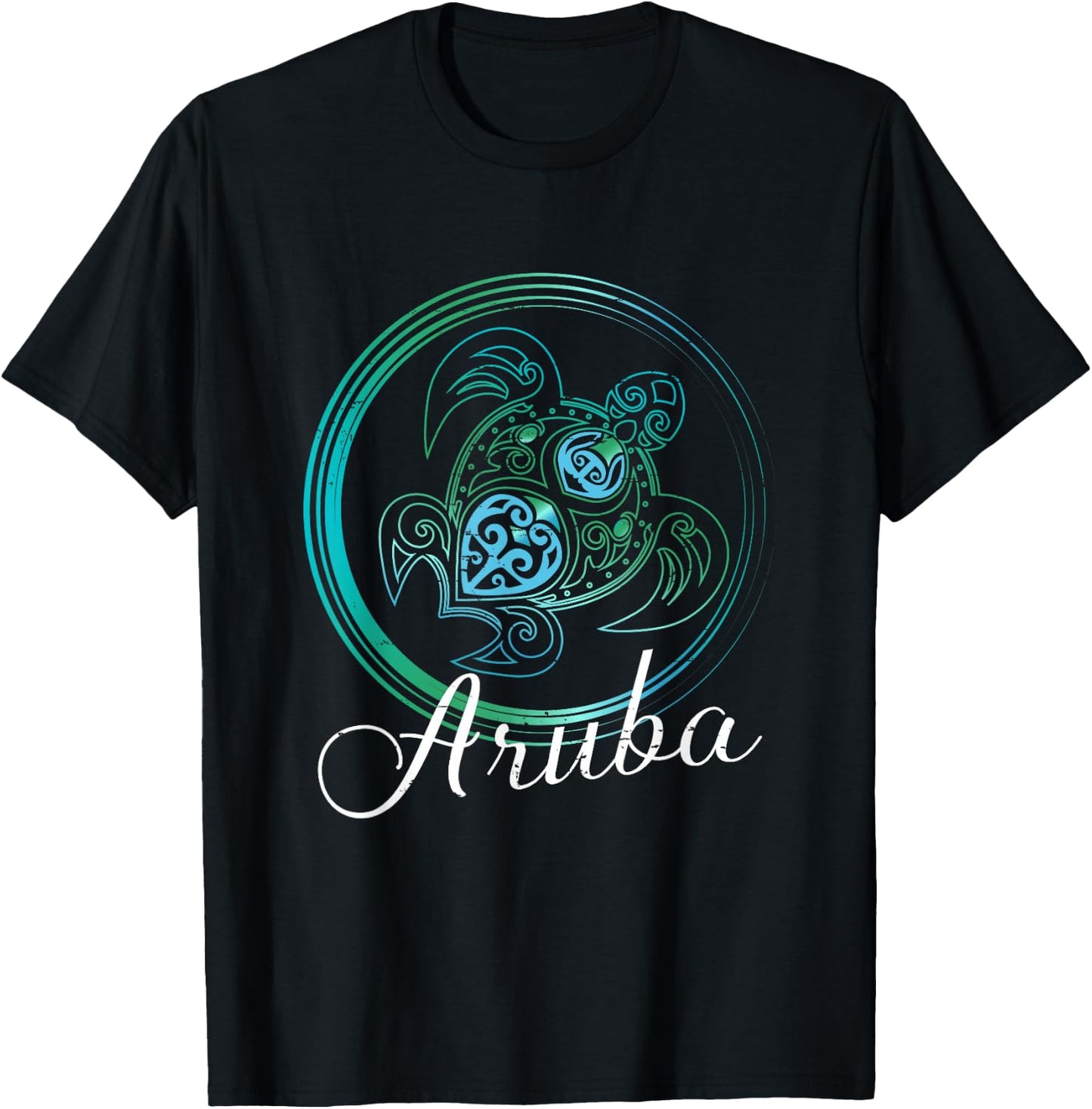 Aruba Tribal Turtle Souvenir Gift T-Shirt - T-Shirt | Black