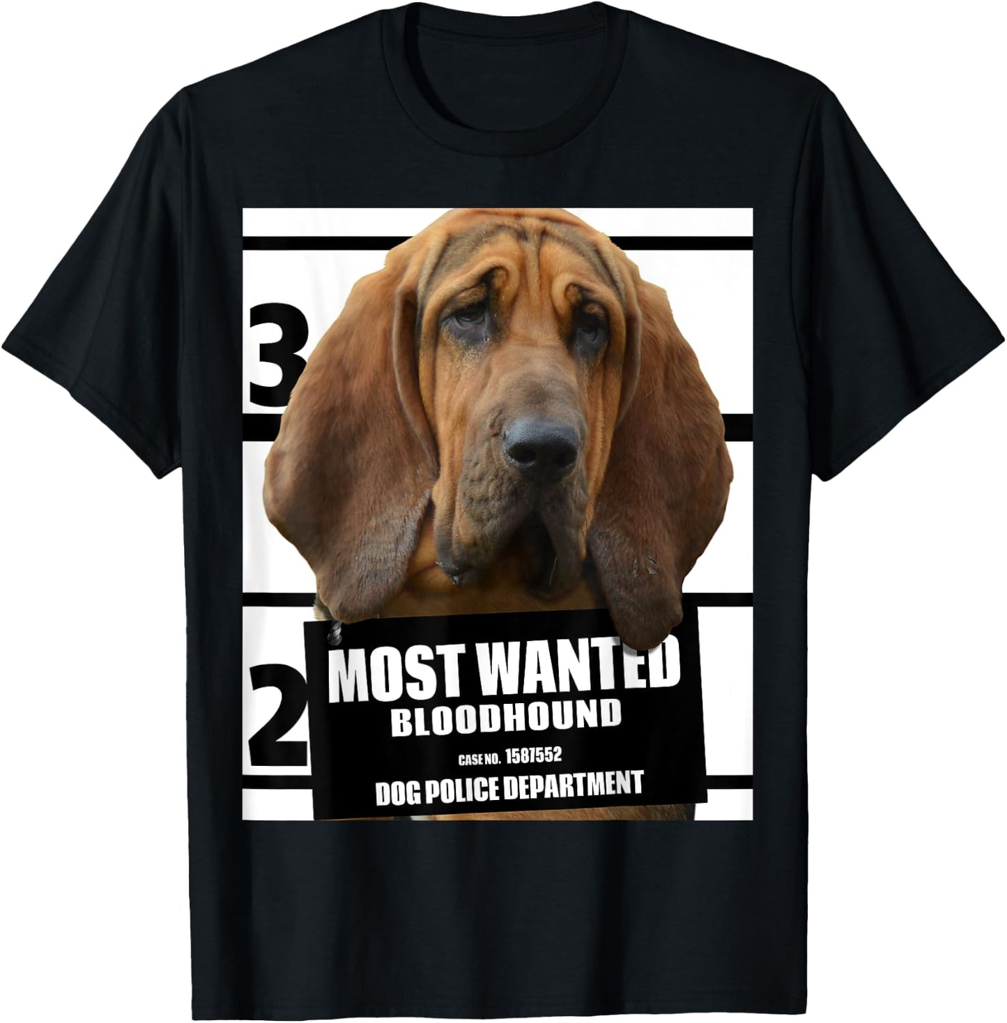 Most Wanted Bloodhound B - Blood Hound Dog T-Shirt - T-Shirt | Black