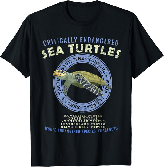 Save The Sea Turtles T-Shirt - T-Shirt | Black