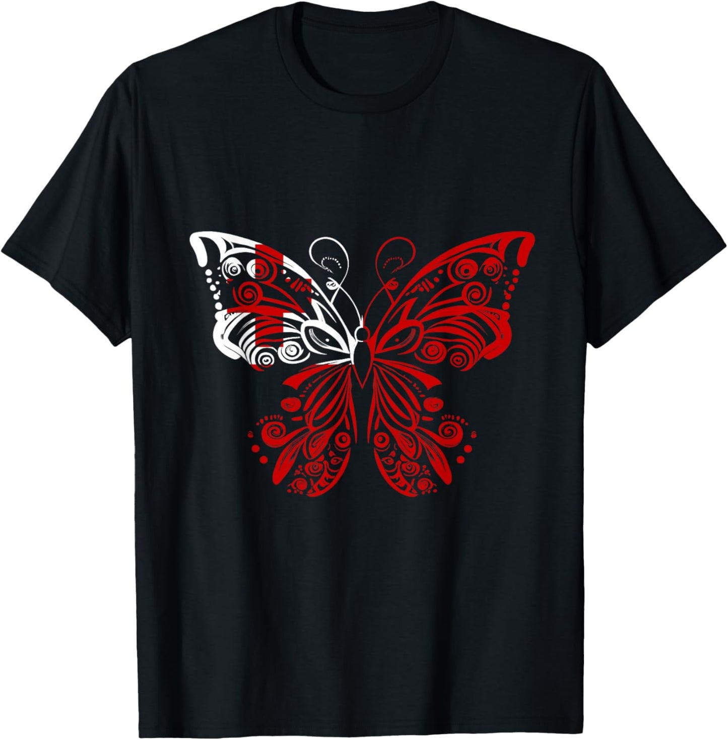 Tonga Flag Butterfly Tongan Pride Tongan Roots Tongan Flag T-Shirt - T-Shirt | Black