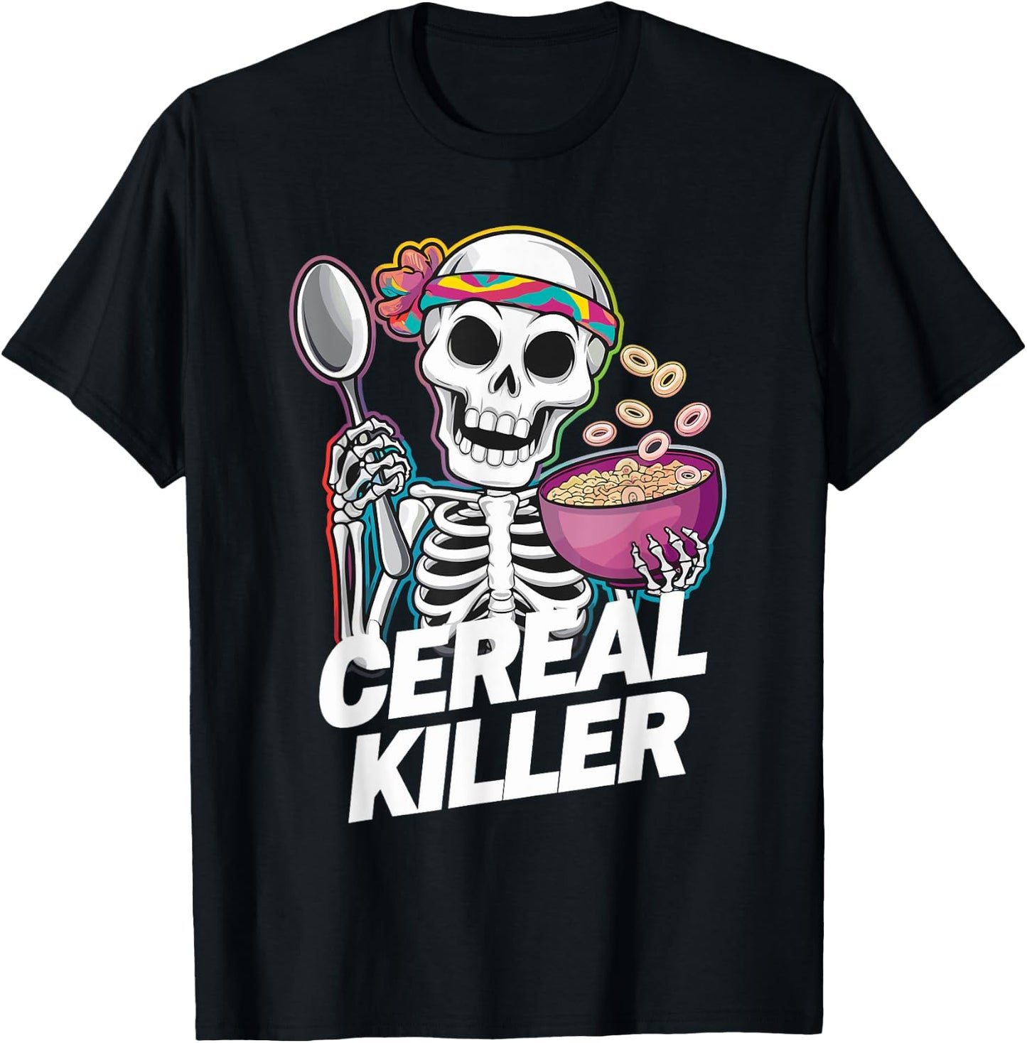 Cereal Killer Halloween Love Cereal Funny Cereal T-Shirt - T-Shirt | Black