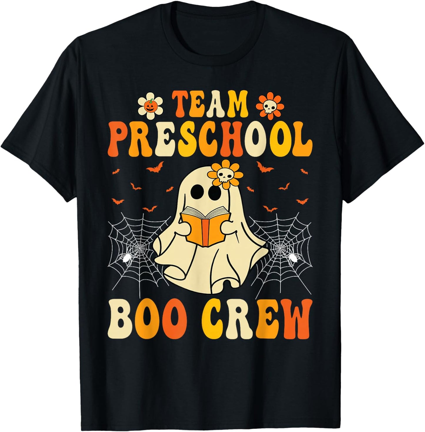 Funny Halloween Ghost Team Preschool Boo Crew Group T-Shirt - T-Shirt | Black