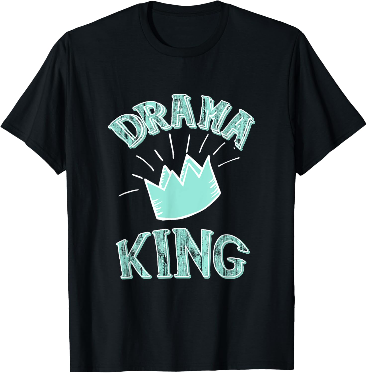 Funny Drama King Men Boys T-Shirt - T-Shirt | Black