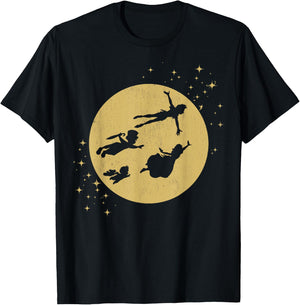Disney Peter Pan Darling Kids Flying Moon Silhouette T-Shirt - T-Shirt | Black