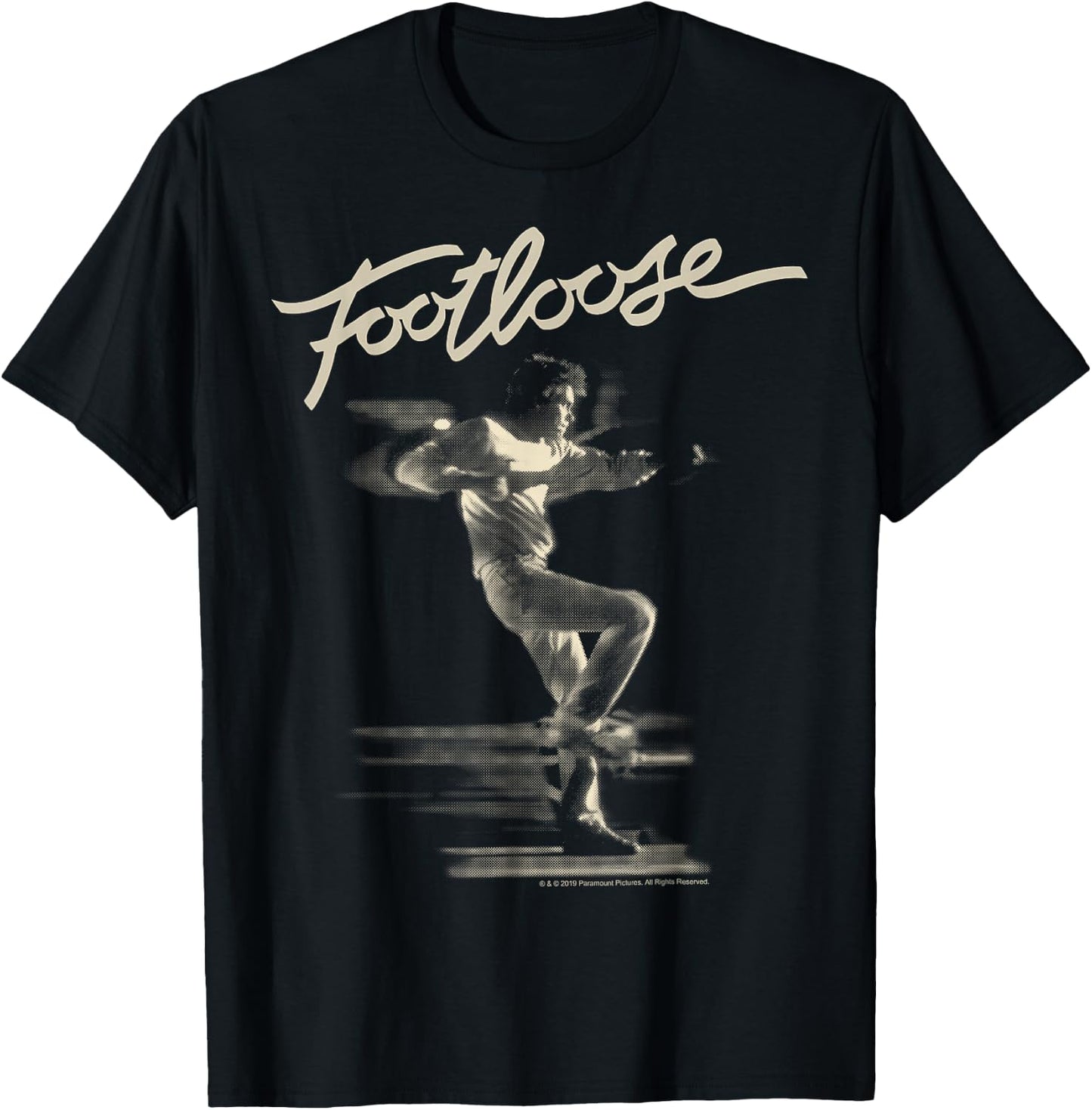 Footloose Two Tone Title Logo Portrait T-Shirt - T-Shirt | Black