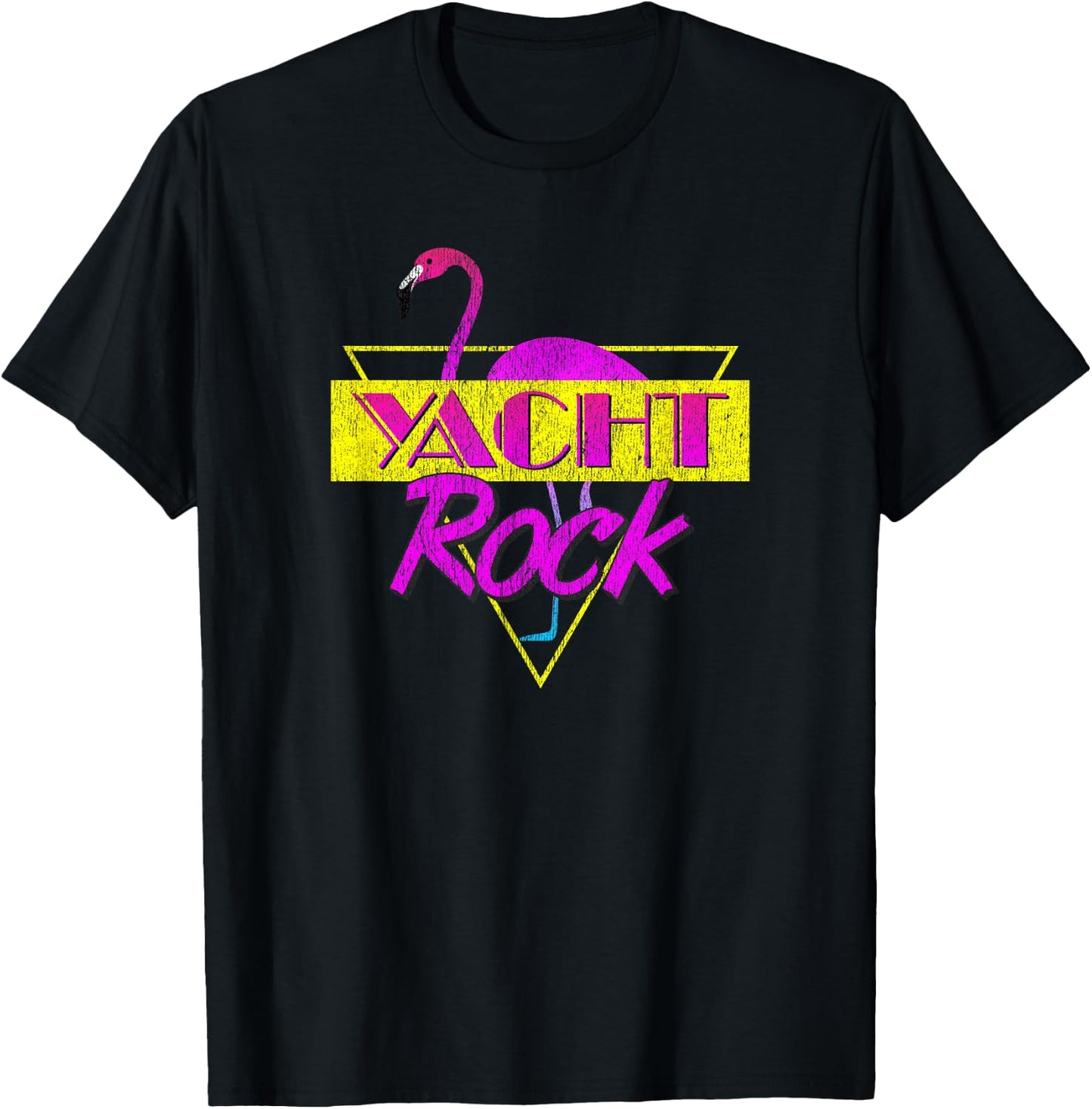 Yacht Rock Party Boat Drinking 80s Faded T-Shirt - T-Shirt | Black