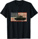 Vintage American USA Flag M48 Patton Tank Army War Vehicle T-Shirt - T-Shirt | Black