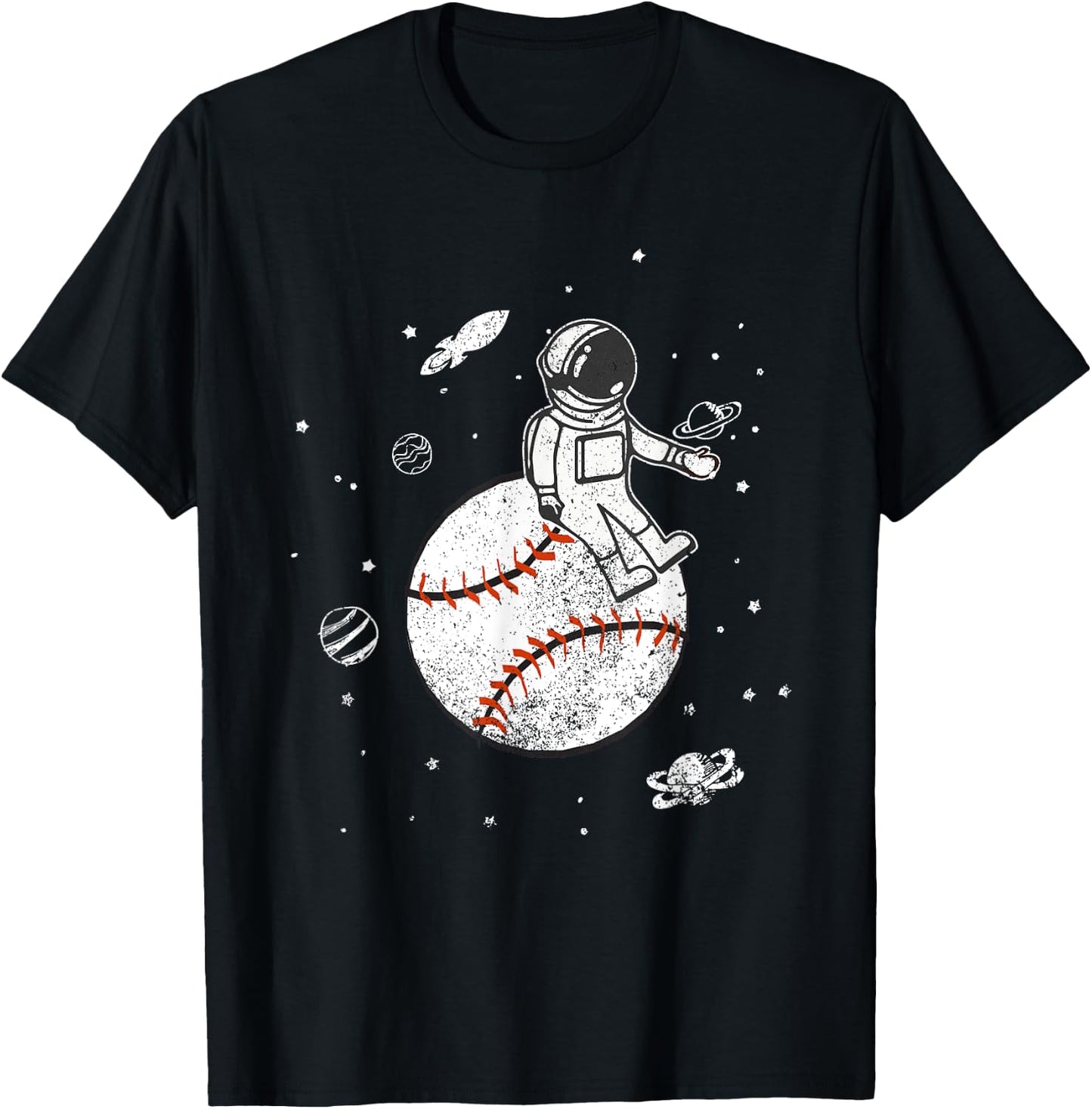 My Game Is Out Of This World! Baseball Spaceman T-Shirt - T-Shirt | Black