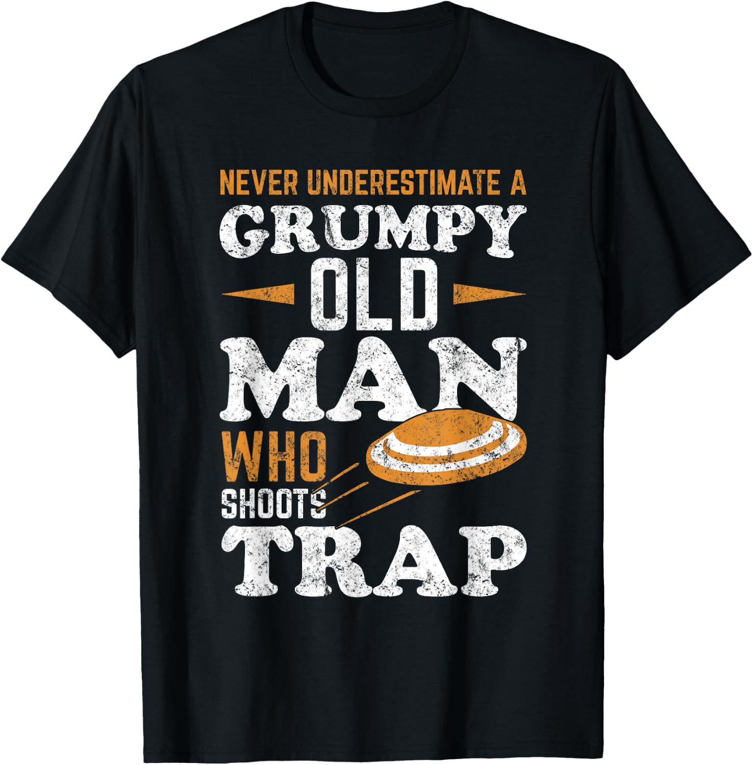 Never Underestimate a Trap Shooting Old Man T-Shirt - T-Shirt | Black
