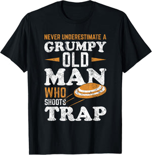 Never Underestimate a Trap Shooting Old Man T-Shirt - T-Shirt | Black