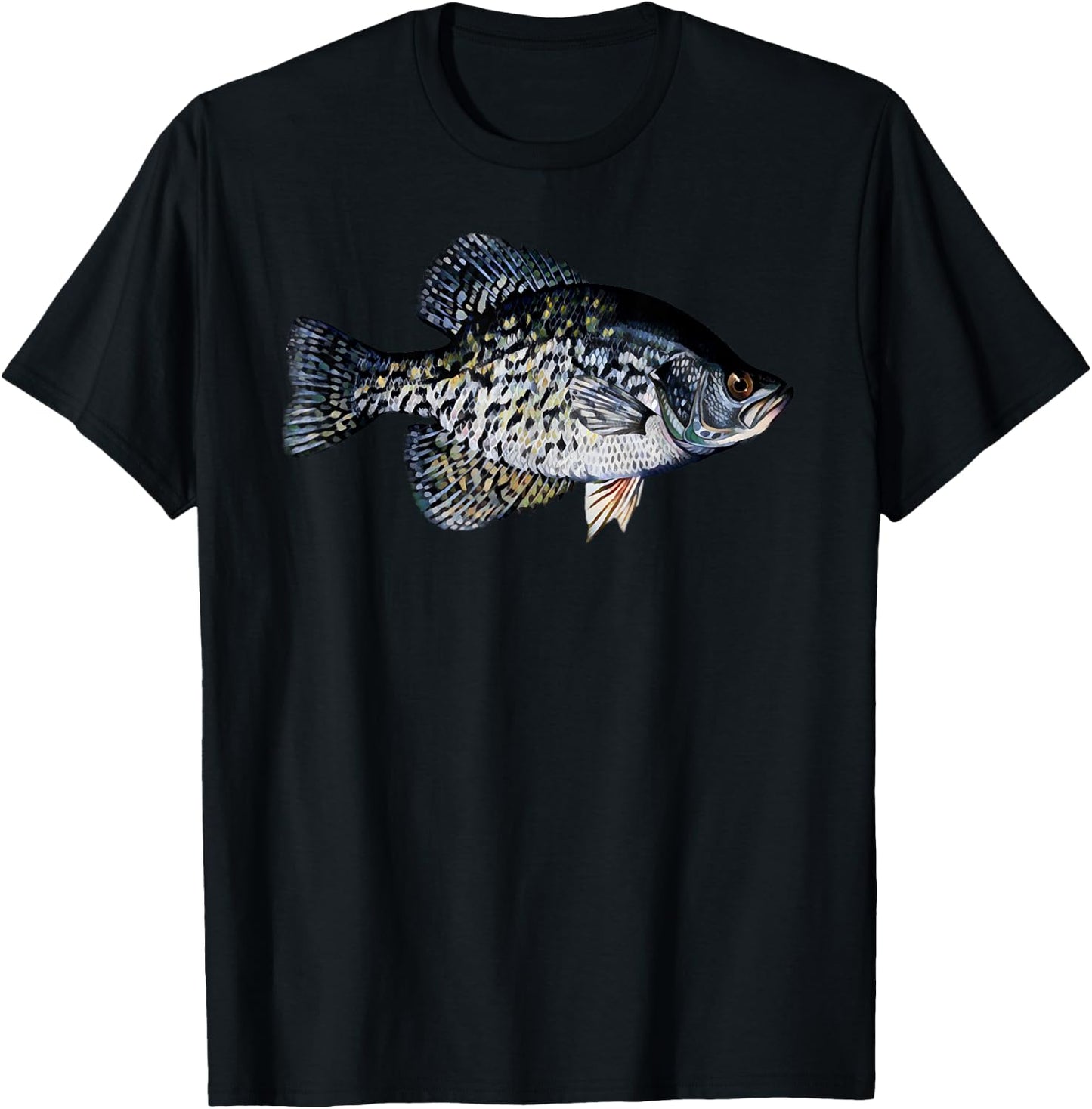 Black Crappie Fish Shirt, Lucky Crappie Fishing Gift T-Shirt - T-Shirt | Black