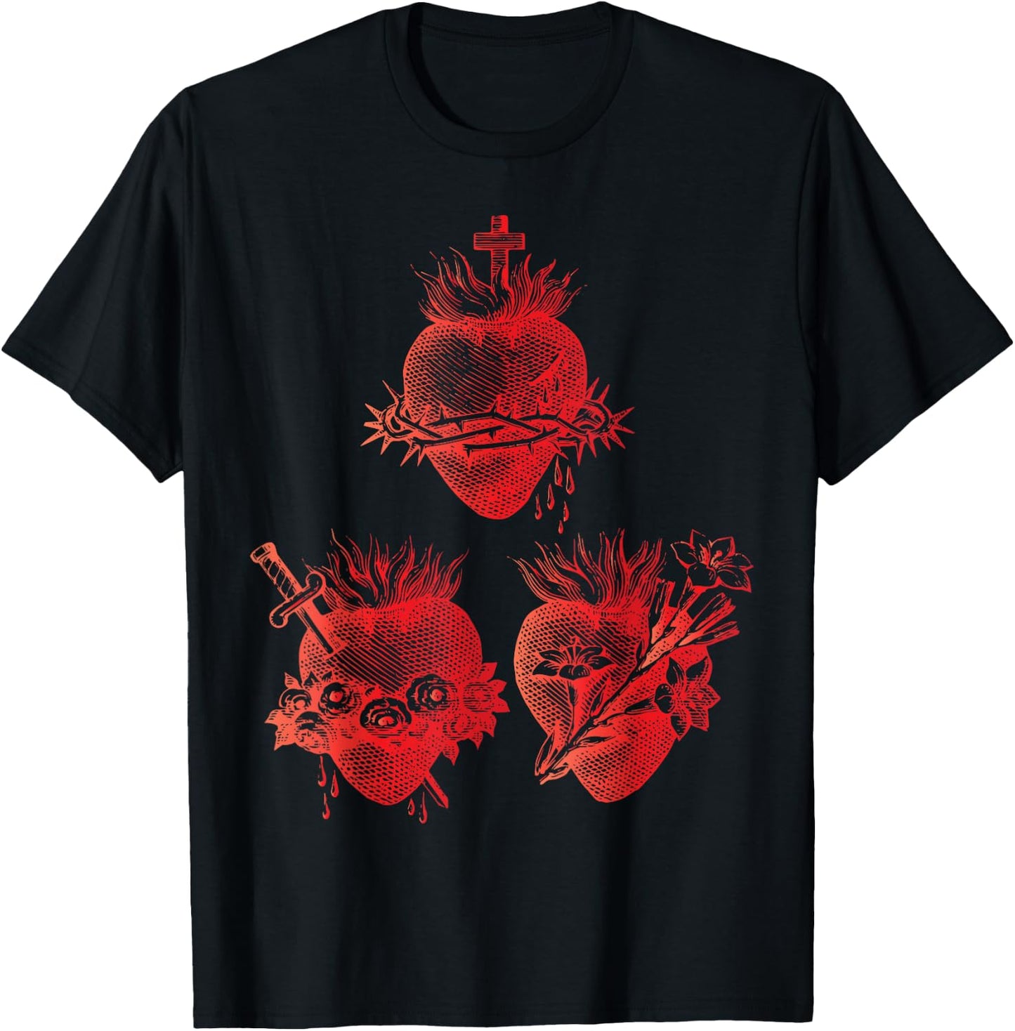 Sacred Heart of Jesus and Immaculate Heart of Mary Joseph 2R T-Shirt - T-Shirt | Black