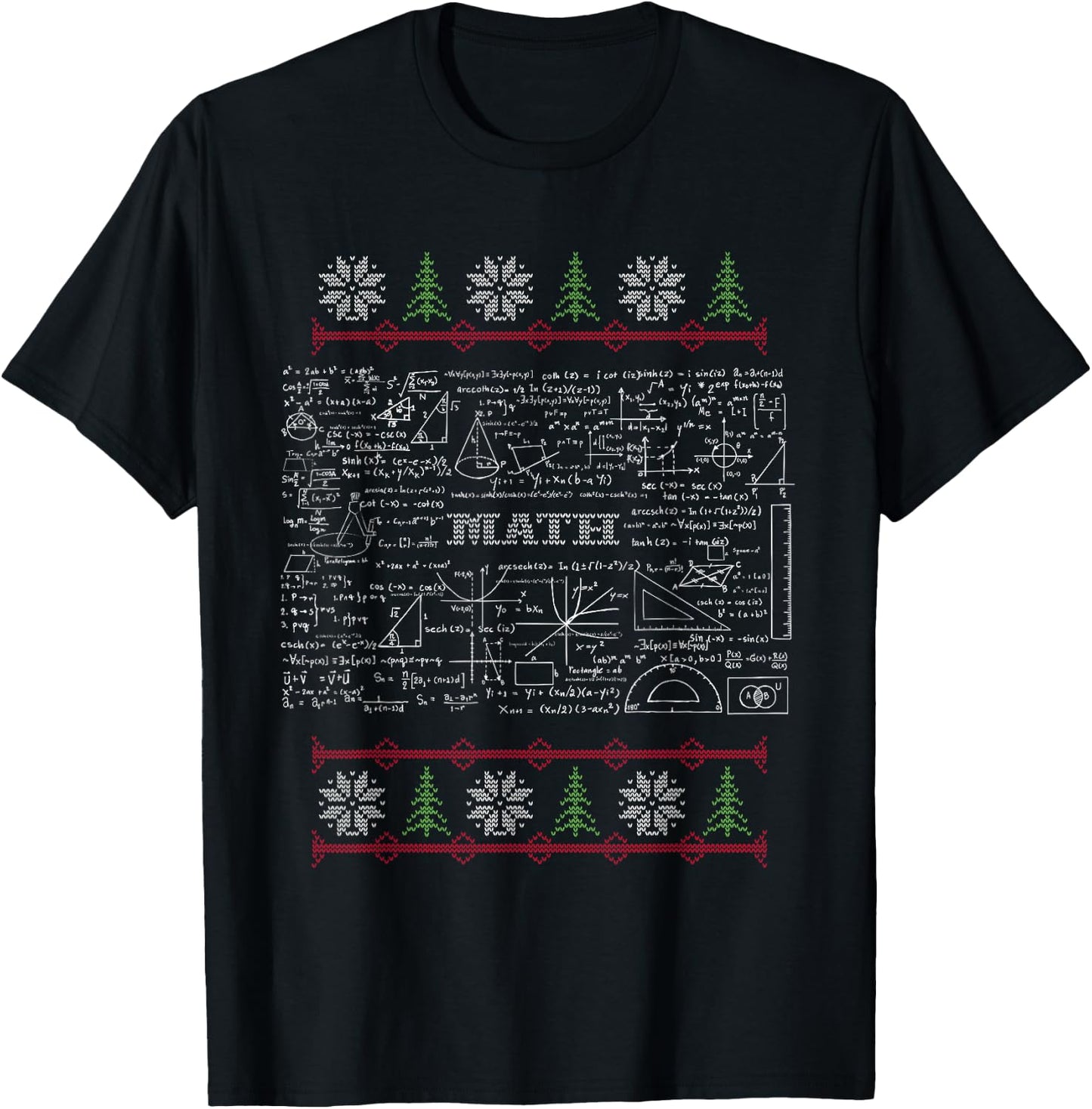 Science Math Ugly Sweater Christmas T-Shirt - T-Shirt | Black