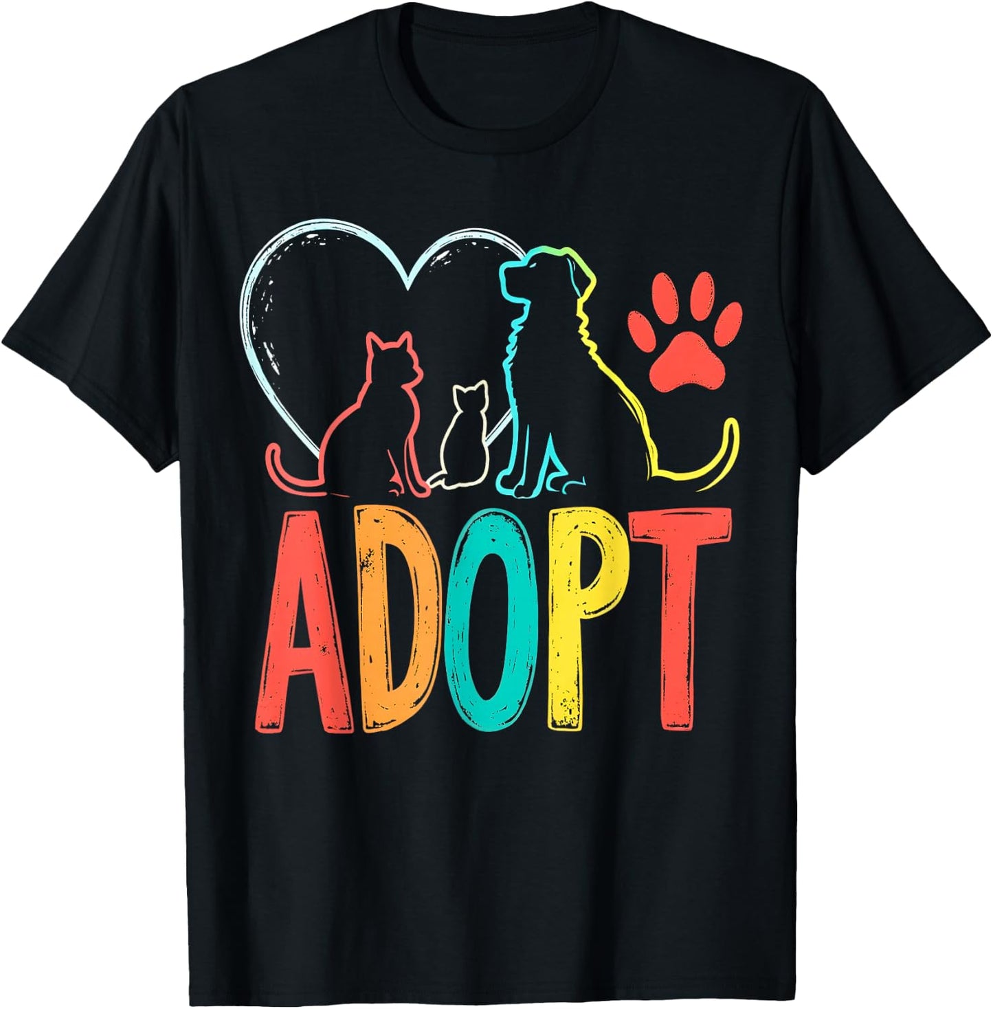 Adopt Animal Rescue T-Shirt - T-Shirt | Black