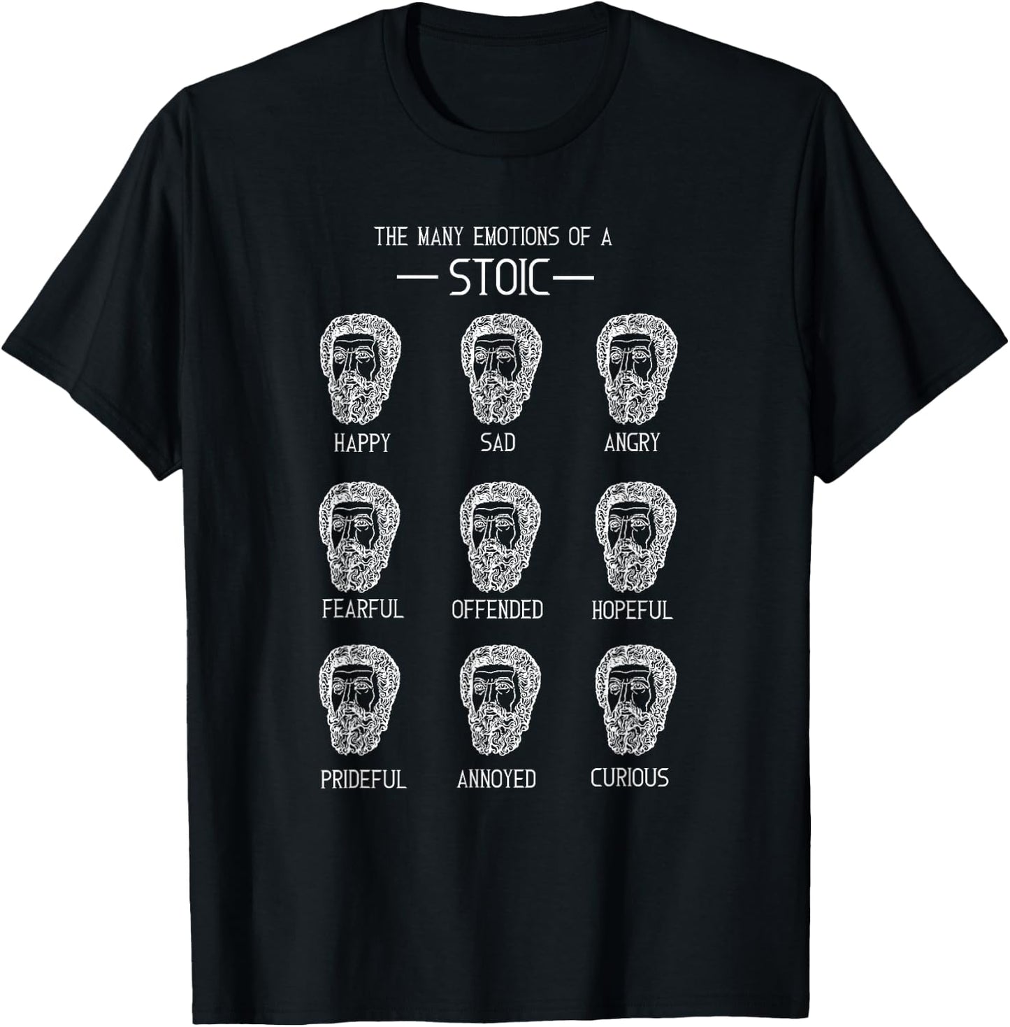Funny Stoic and Stoicism emotion guide Gift T-Shirt - T-Shirt | Black