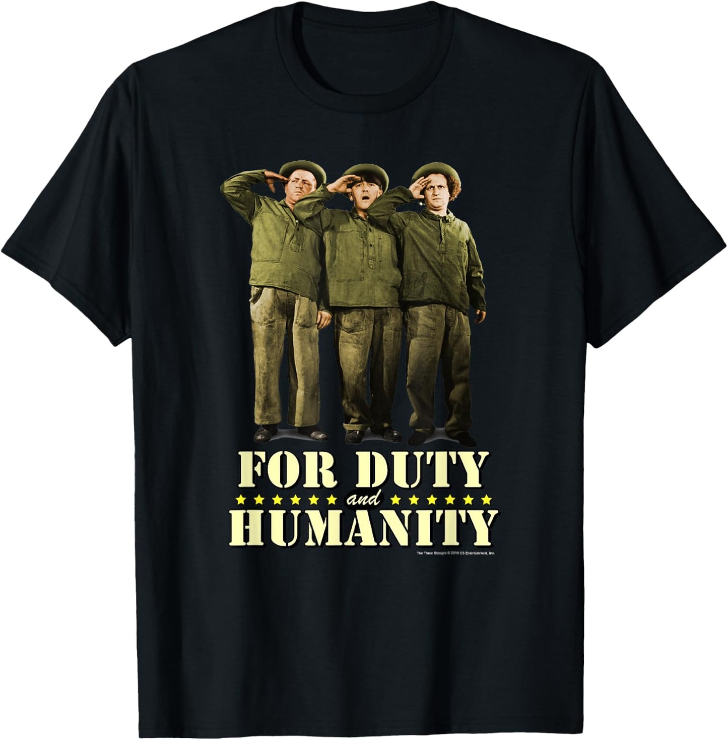 TTS- The Three Stooges For Duty And Humanity T-Shirt - T-Shirt | Black