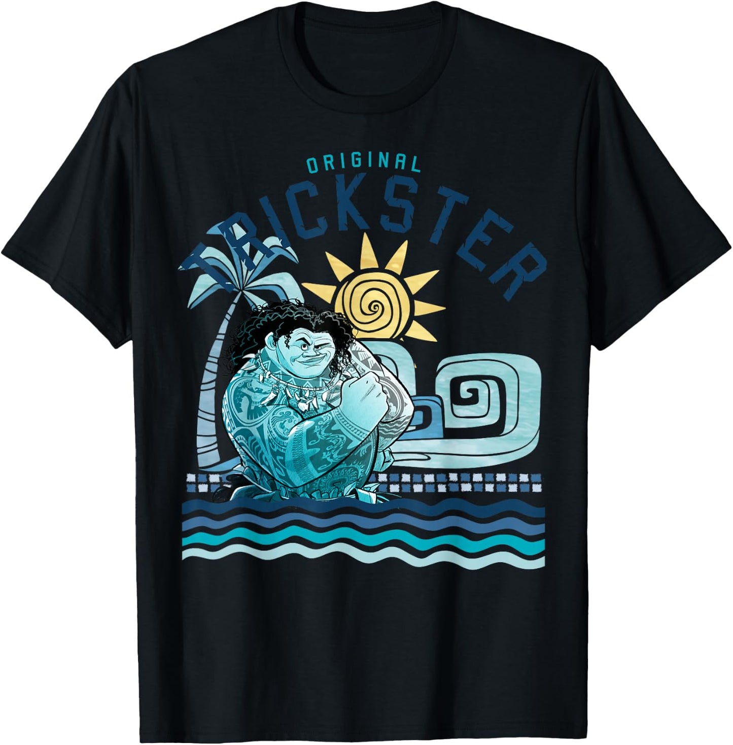 Disney Moana Maui Original Trickster Sunset C1 T-Shirt - T-Shirt | Black