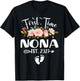 Mothers Day First Time Nona Est 2027 T-Shirt - T-Shirt | Black