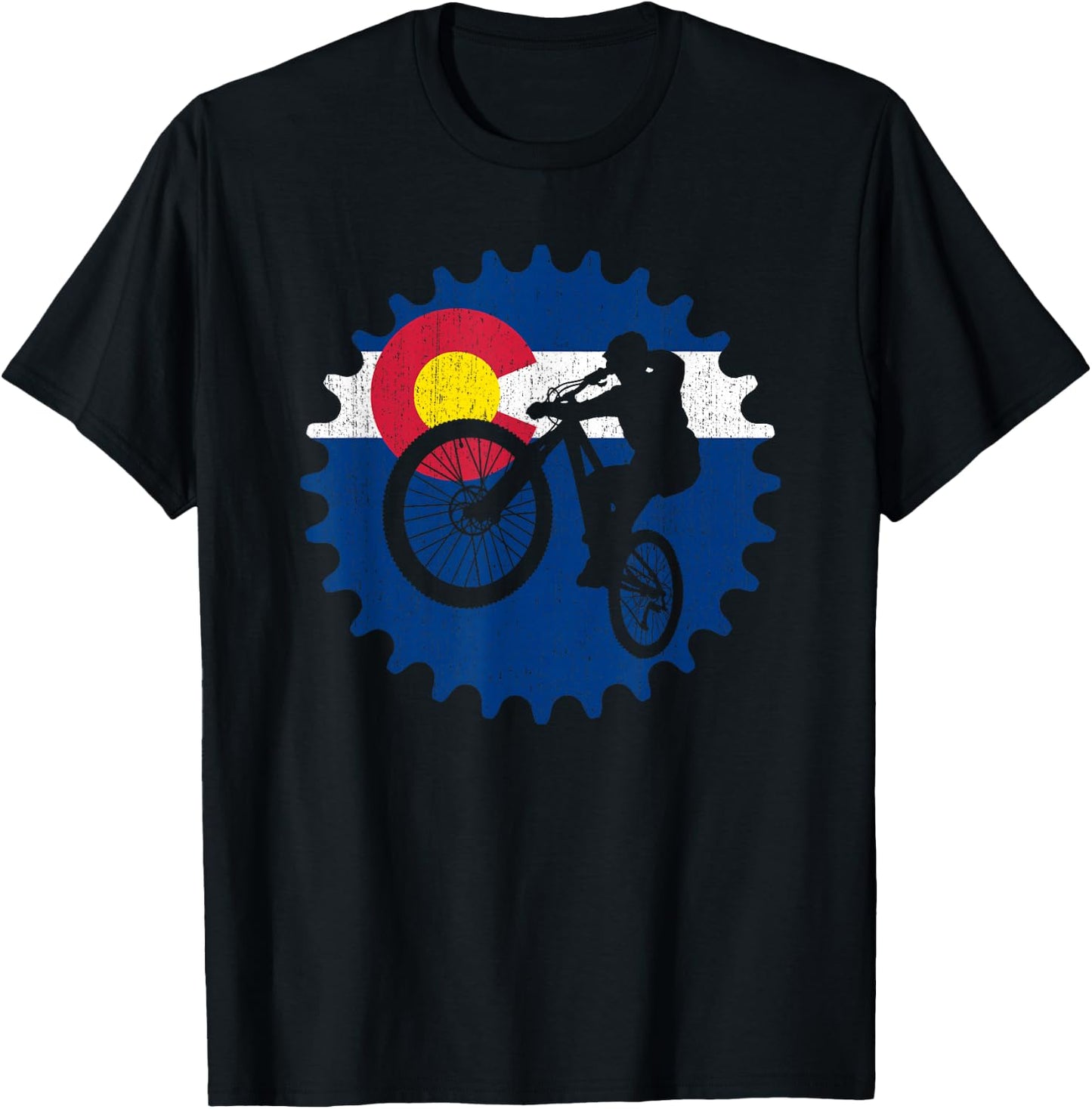 Mountain Bike Colorado Biking MTB T-Shirt - T-Shirt | Black