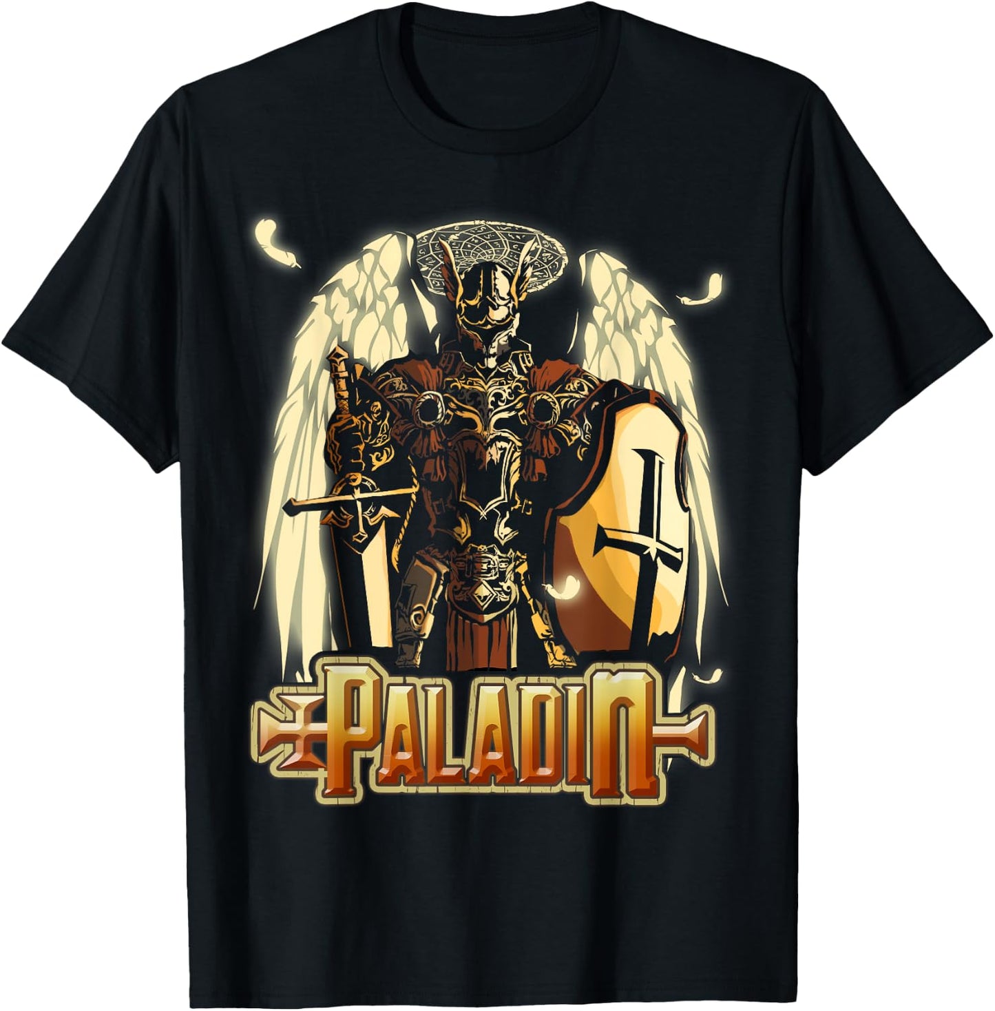Paladin Fantasy D20 Roleplaying Tabletop RPG Gamer Graphic T-Shirt - T-Shirt | Black