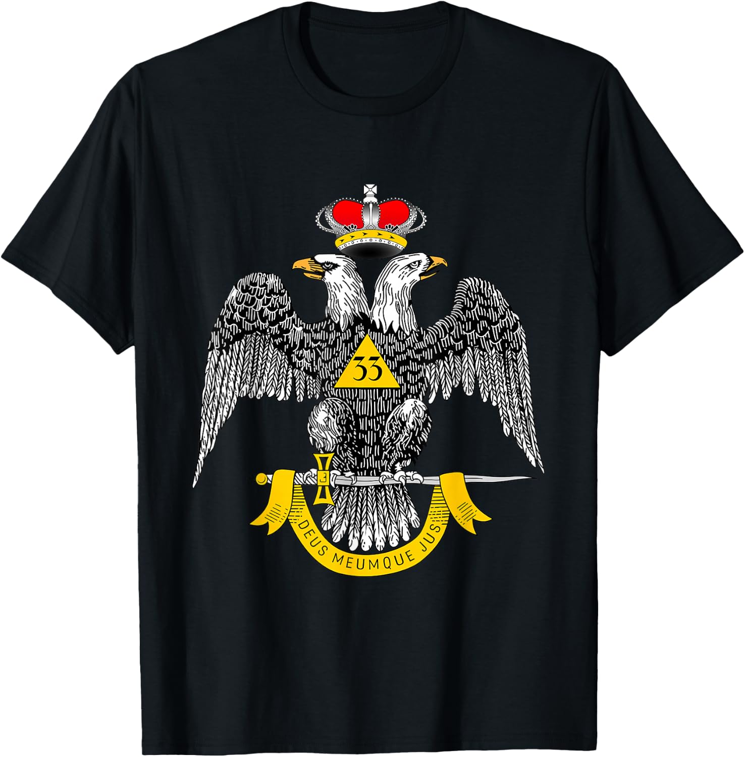 33rd Degree Mason T Shirt Masonic Scottish Rite Down T-Shirt - T-Shirt | Black