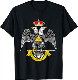 33rd Degree Mason T Shirt Masonic Scottish Rite Down T-Shirt - T-Shirt | Black