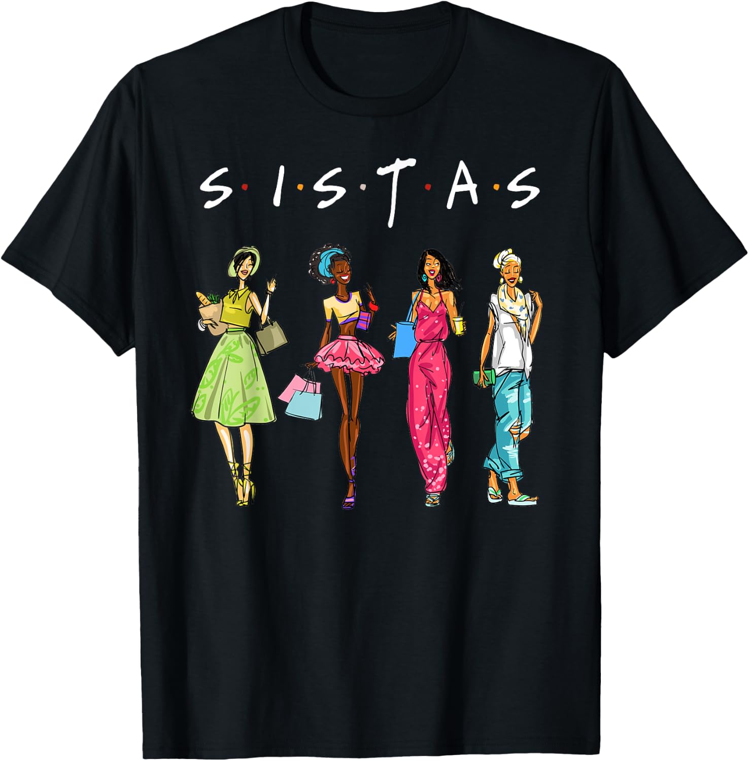 Black Sistas Queen Melanin African American Women Pride T-Shirt - T-Shirt | Black