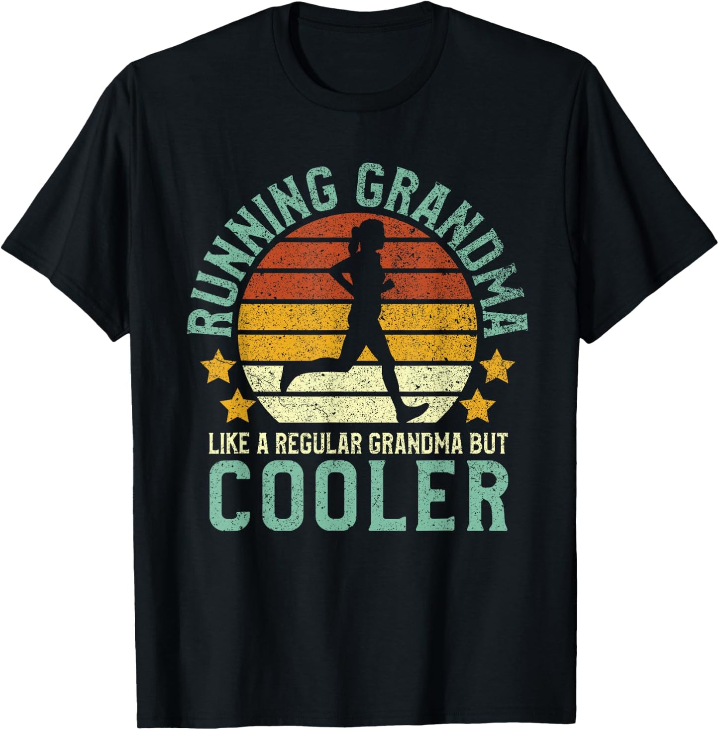 Running Grandma | Funny Grandmother 5k Marathon Runner Gift T-Shirt - T-Shirt | Black
