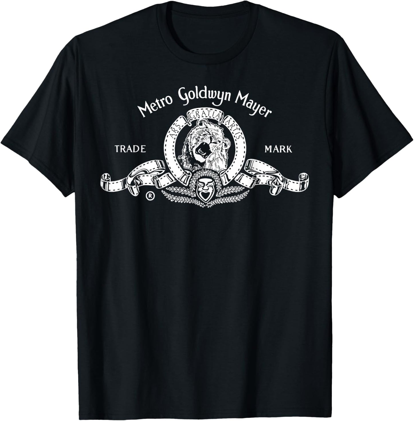 MGM Classic Lion White Logo T-Shirt - T-Shirt | Black