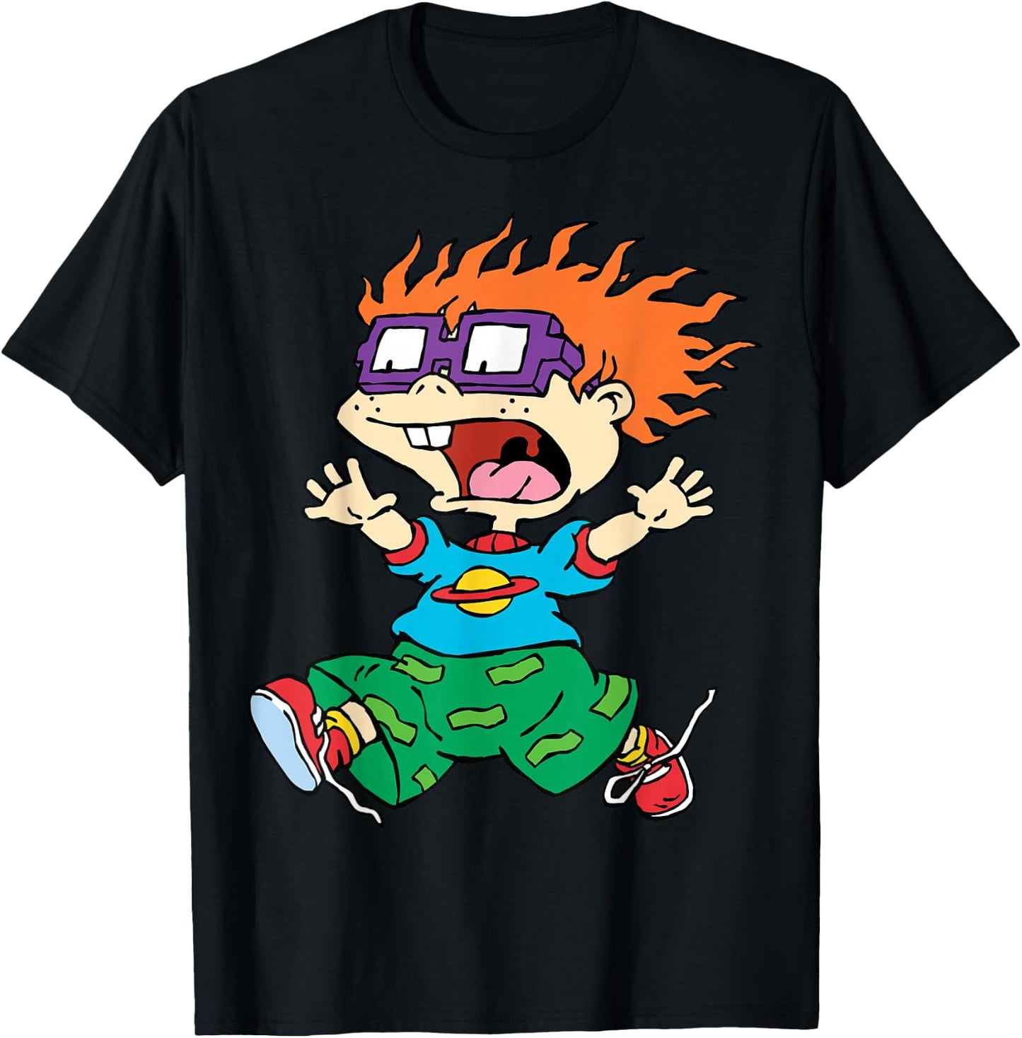 Chucky Running Away Center Design T-Shirt - T-Shirt | Black