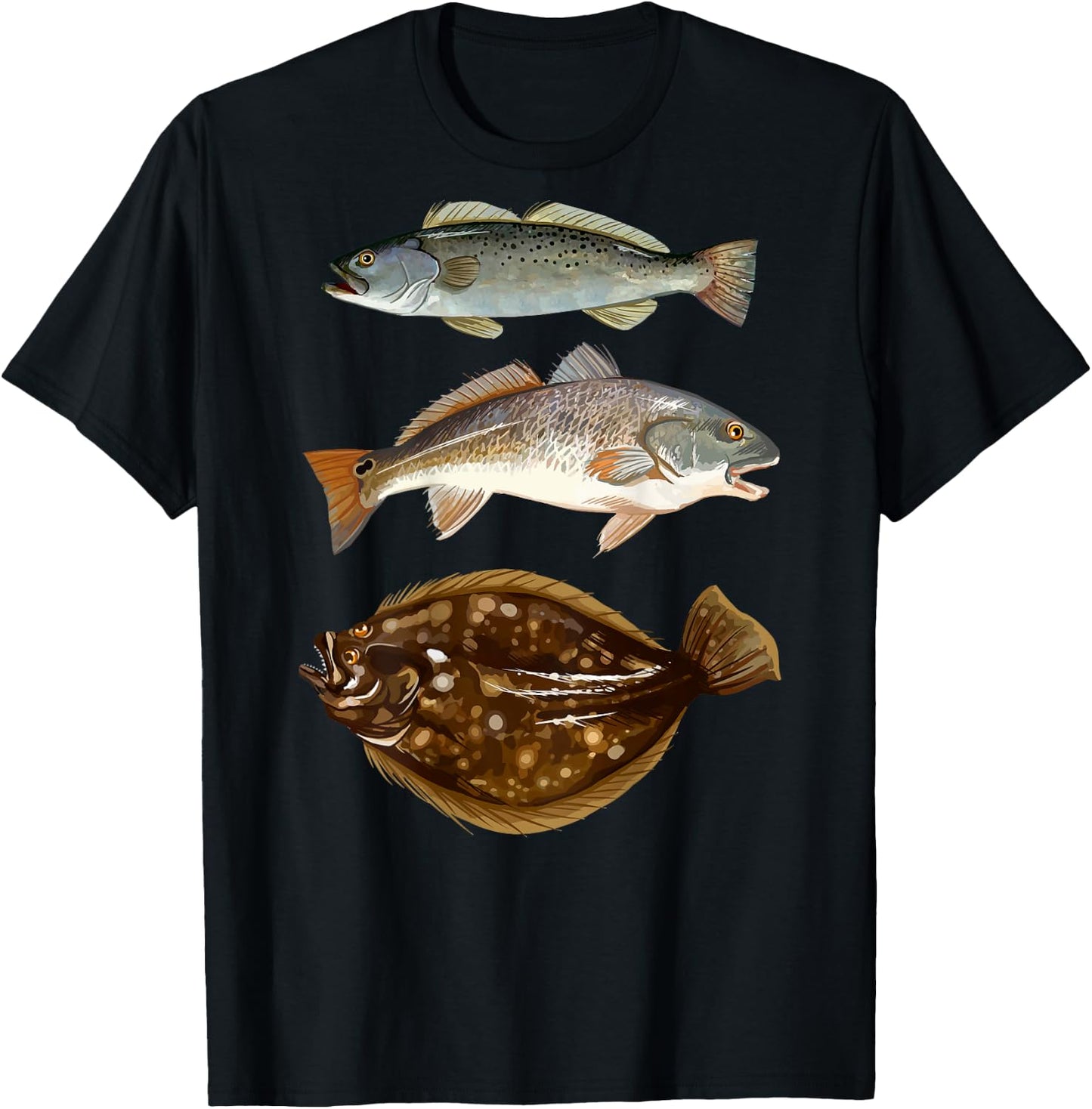 Texas Slam | Florida Slam | Carolina Slam Fishing T-Shirt - T-Shirt | Black