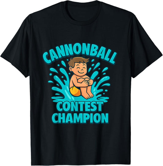 Summer Cannonball Contest Champion Beach Squad Graphic T-Shirt - T-Shirt | Black