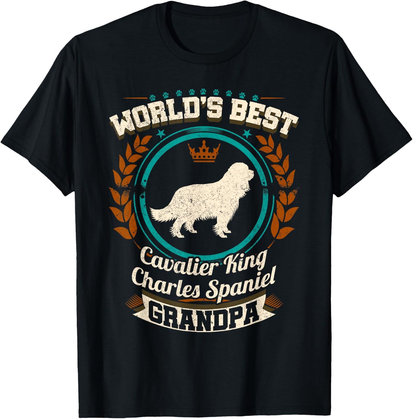 World's Best Cavalier King Charles Spaniel Grandpa T-Shirt - T-Shirt | Black